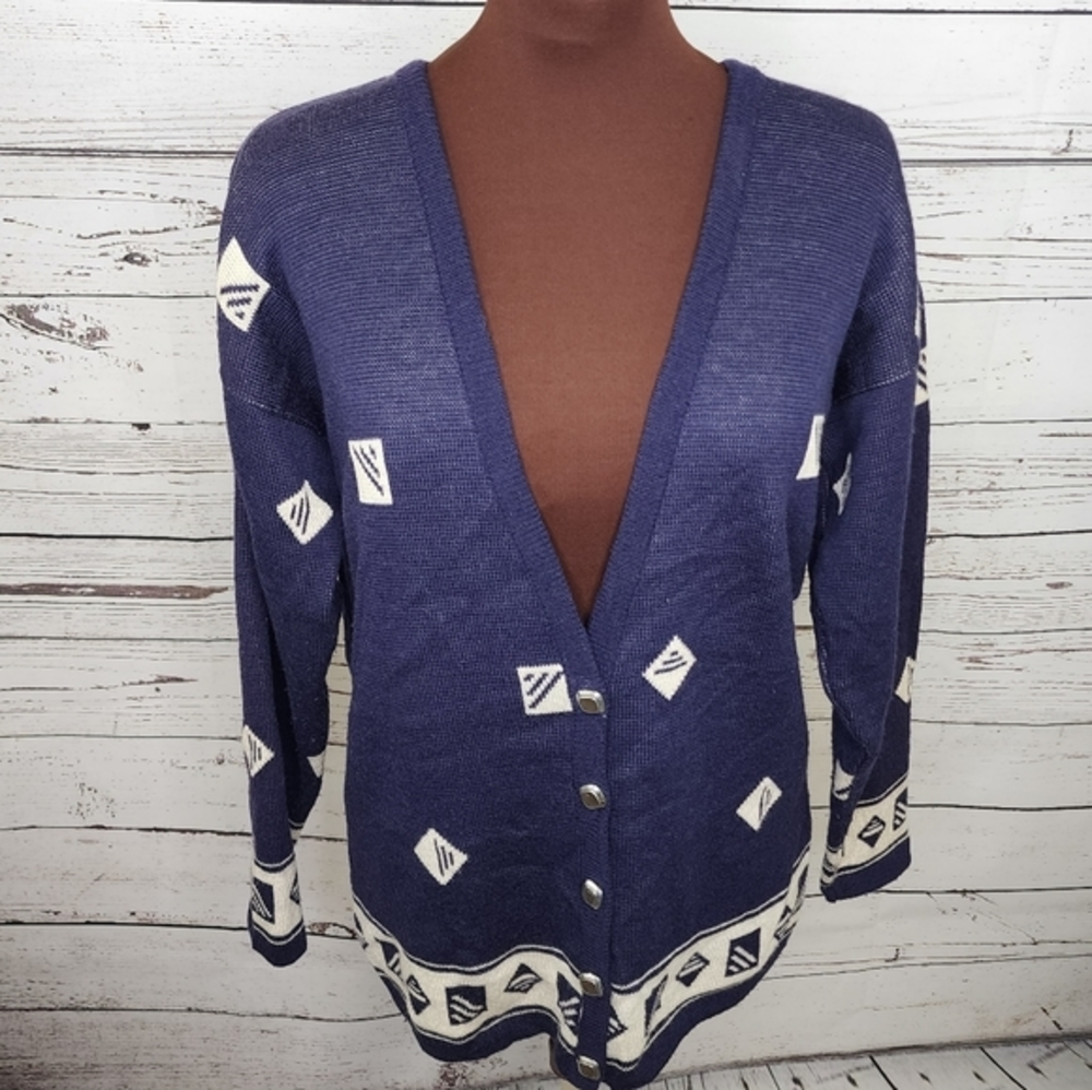 Vintage‎ Pendleton Blue Wool Cardigan Sweater